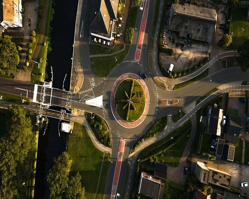 abstract top view map illustration of central Warsaw street layout